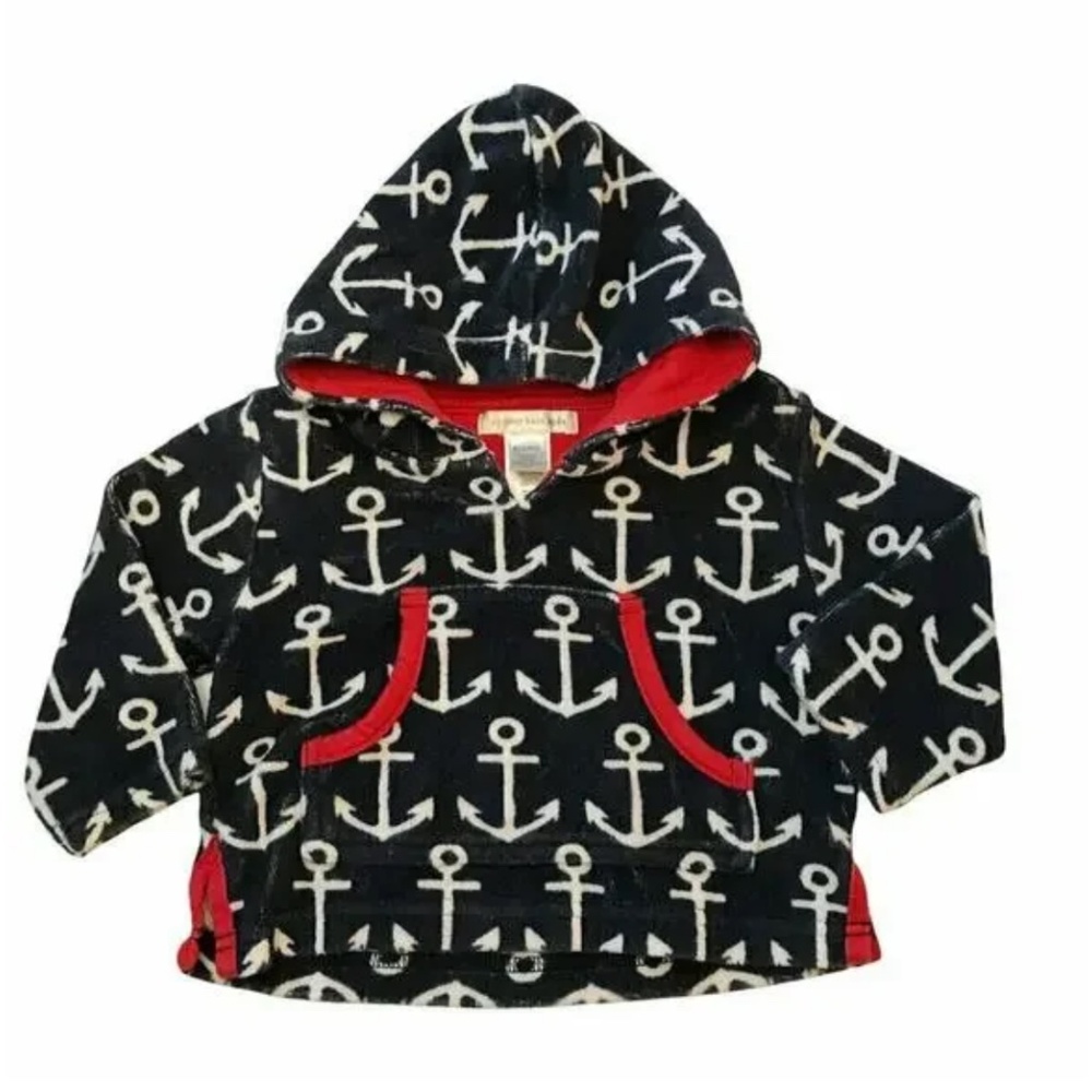 Pottery Barn Kids 100% Cotton Toweling Hoodie Size Small (2T-3T)